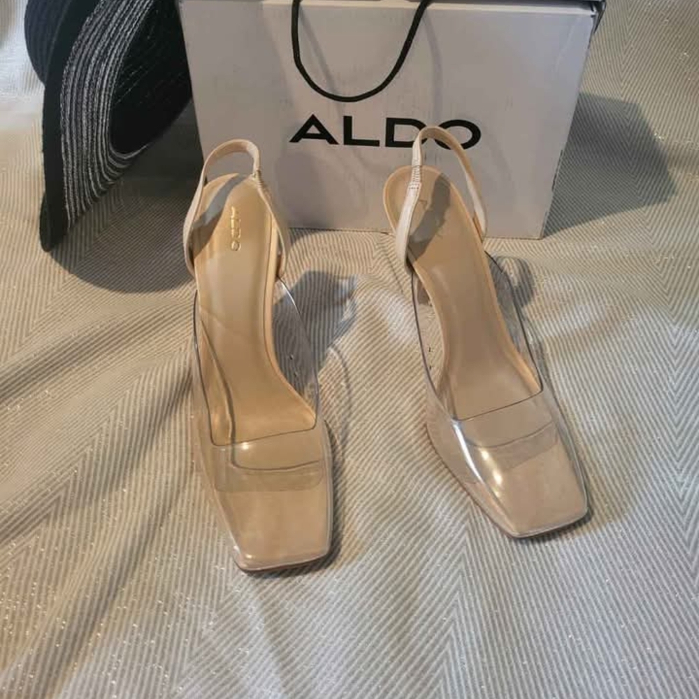 Aldo Cream High Heel Slingbacks